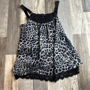 Lane Bryant Tank Top, Women’s 16, Leopard Print, Black, White